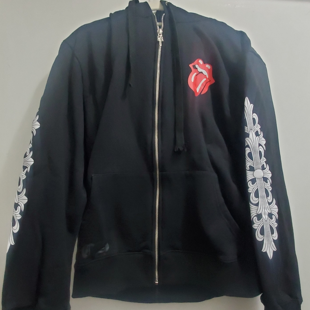 Chrome Hearts x CDG Rolling Stones Hoodie With Tags And Bags - LARGE